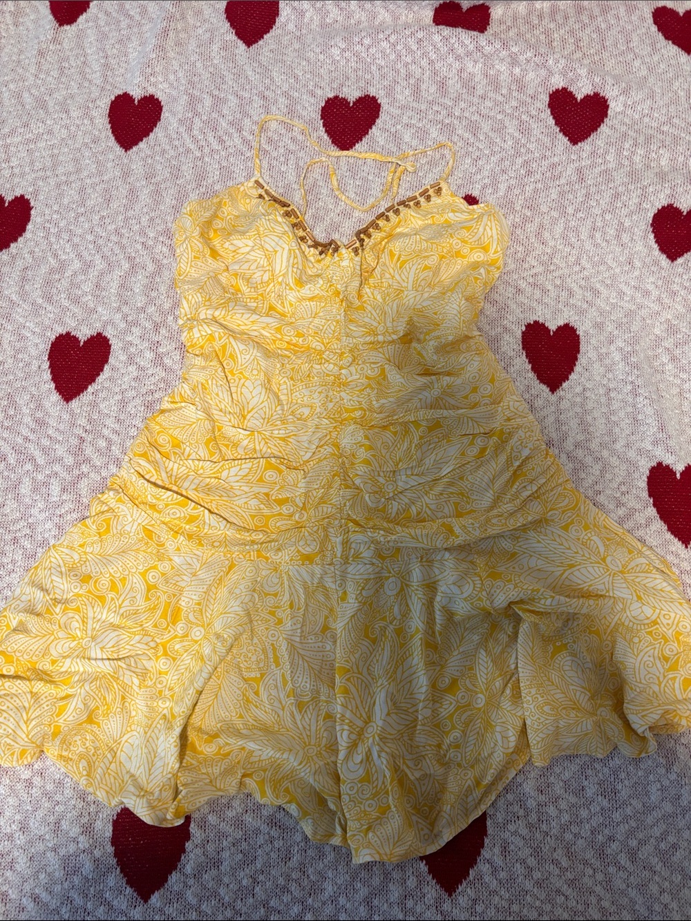 Zara Yellow Floral Spaghetti-Strap Casual Dress